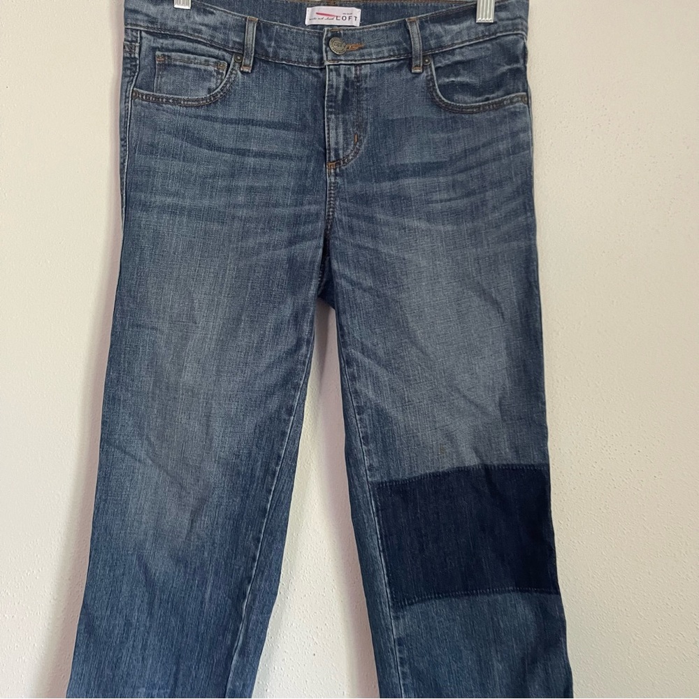 Ann Taylor Loft Patchwork Straight Leg Cropped De… - image 2